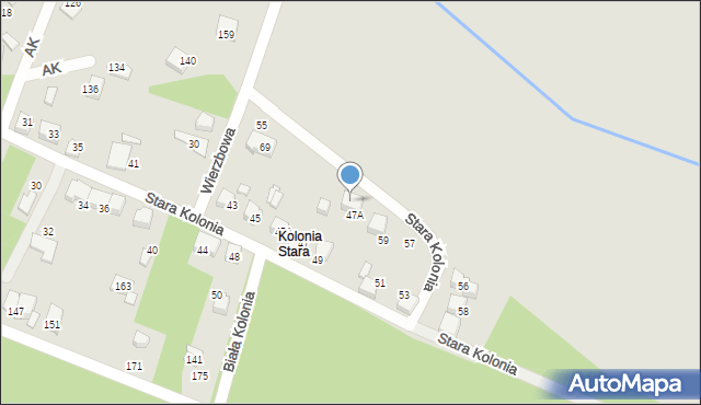 Lubliniec, Stara Kolonia, 47B, mapa Lubliniec