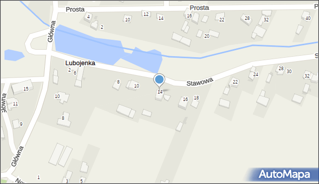 Lubojenka, Stawowa, 14, mapa Lubojenka