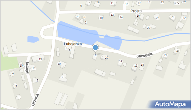 Lubojenka, Stawowa, 8, mapa Lubojenka