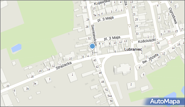 Lubraniec, Strażacka, 2, mapa Lubraniec