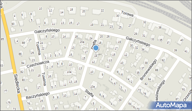 Łuków, Staffa Leopolda, 14, mapa Łuków