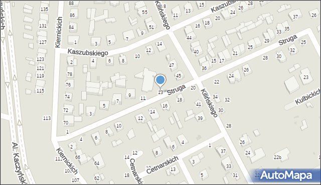 Łuków, Struga Andrzeja, 13, mapa Łuków
