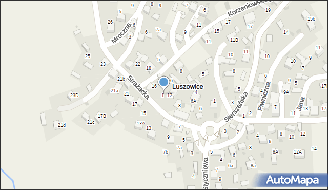 Luszowice, Strażacka, 14, mapa Luszowice