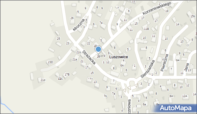 Luszowice, Strażacka, 16, mapa Luszowice