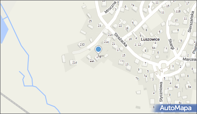 Luszowice, Strażacka, 17B, mapa Luszowice