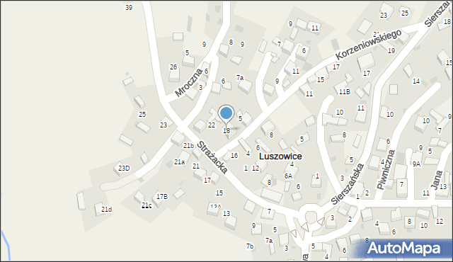 Luszowice, Strażacka, 18, mapa Luszowice