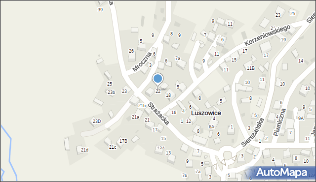 Luszowice, Strażacka, 22, mapa Luszowice