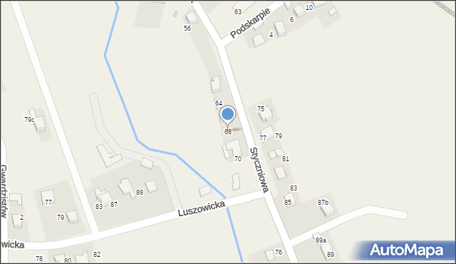 Luszowice, Styczniowa, 68, mapa Luszowice