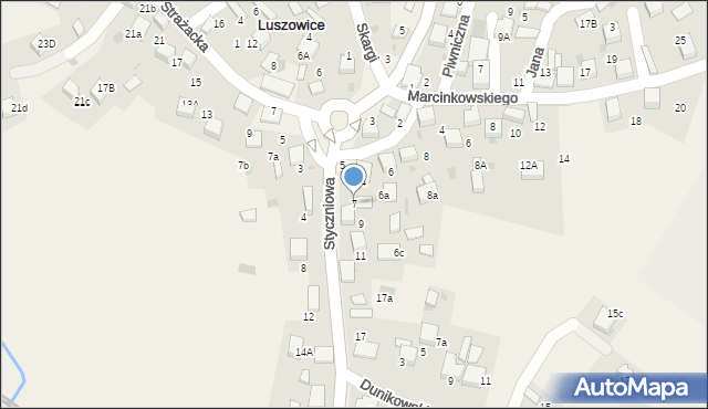 Luszowice, Styczniowa, 7, mapa Luszowice