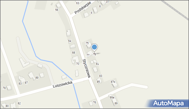 Luszowice, Styczniowa, 79, mapa Luszowice