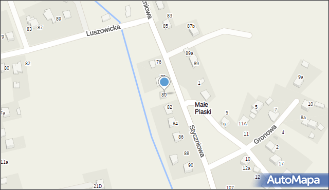 Luszowice, Styczniowa, 80, mapa Luszowice