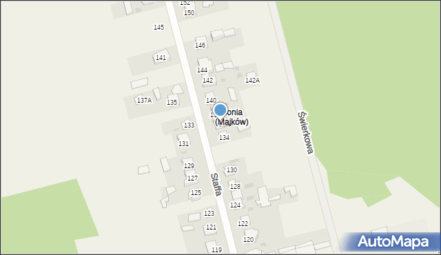 Majków, Staffa Leopolda, 136, mapa Majków