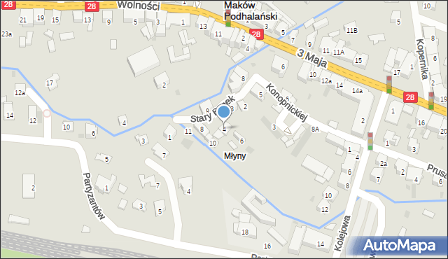 Maków Podhalański, Stary Rynek, 4, mapa Maków Podhalański