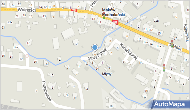 Maków Podhalański, Stary Rynek, 9, mapa Maków Podhalański