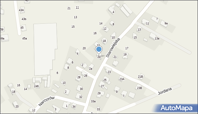 Mała Wieś, Starowiejska, 24, mapa Mała Wieś