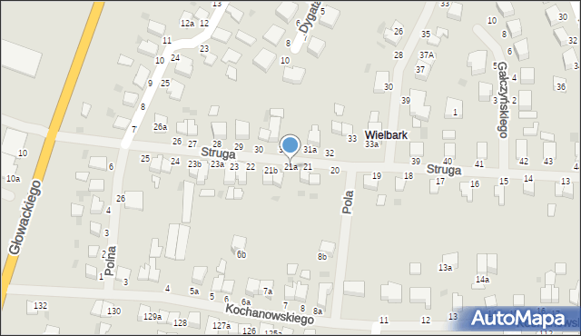 Malbork, Struga Andrzeja, 21a, mapa Malborka