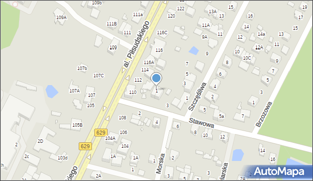 Marki, Stawowa, 1, mapa Marki