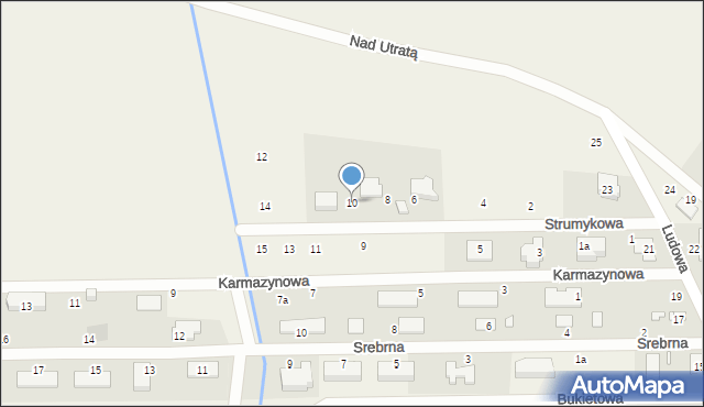 Marysin, Strumykowa, 10, mapa Marysin