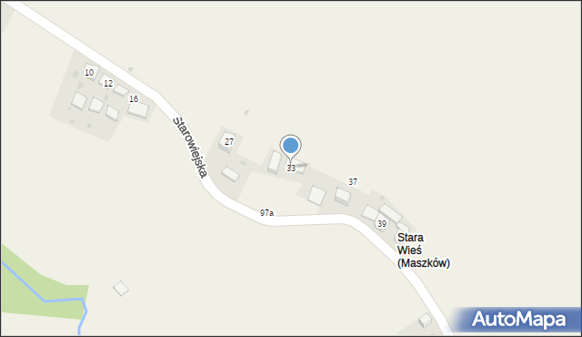 Maszków, Starowiejska, 33, mapa Maszków