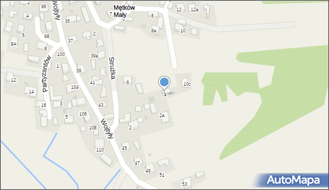 Mętków, Strużka, 4, mapa Mętków