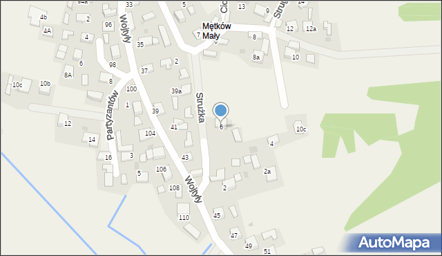Mętków, Strużka, 6, mapa Mętków