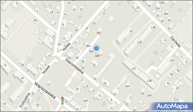 Międzyrzec Podlaski, Staromiejska, 34B, mapa Międzyrzec Podlaski