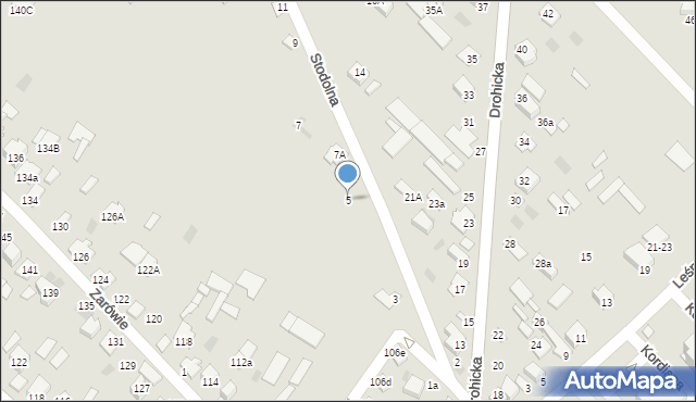 Międzyrzec Podlaski, Stodolna, 5, mapa Międzyrzec Podlaski