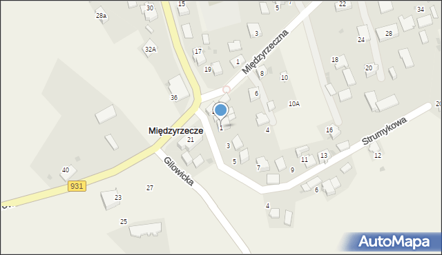 Międzyrzecze, Strumykowa, 1, mapa Międzyrzecze