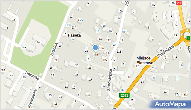 Miejsce Piastowe, Starowiejska, 20b, mapa Miejsce Piastowe