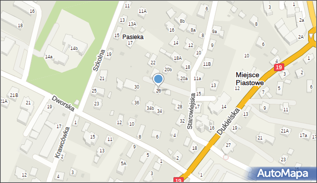 Miejsce Piastowe, Starowiejska, 26, mapa Miejsce Piastowe