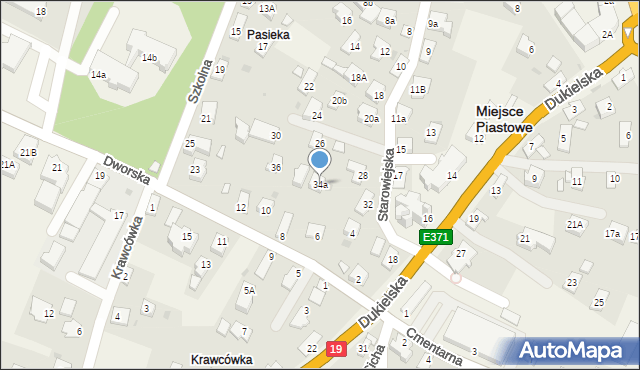 Miejsce Piastowe, Starowiejska, 34a, mapa Miejsce Piastowe