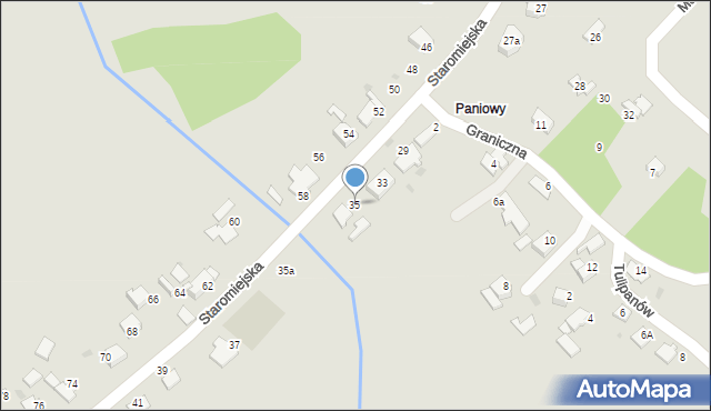 Mikołów, Staromiejska, 35, mapa Mikołów