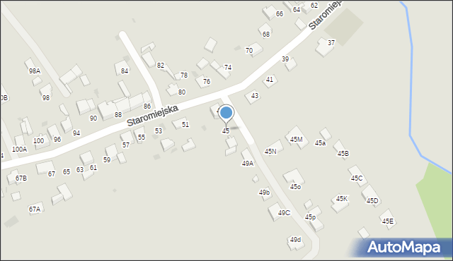 Mikołów, Staromiejska, 45, mapa Mikołów