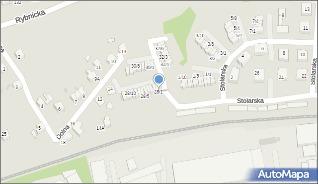 Mikołów, Stolarska, 28/1, mapa Mikołów