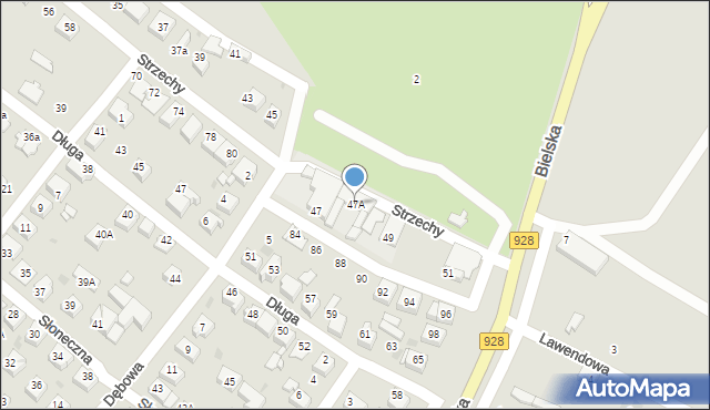 Mikołów, Strzechy, 47A, mapa Mikołów