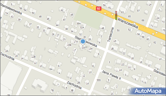 Mińsk Mazowiecki, Stanisławowska, 13, mapa Mińsk Mazowiecki