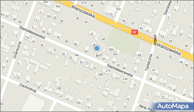 Mińsk Mazowiecki, Stanisławowska, 38, mapa Mińsk Mazowiecki