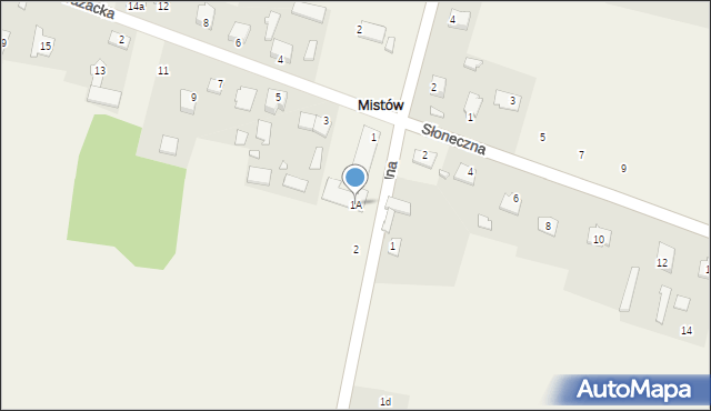 Mistów, Strażacka, 1A, mapa Mistów