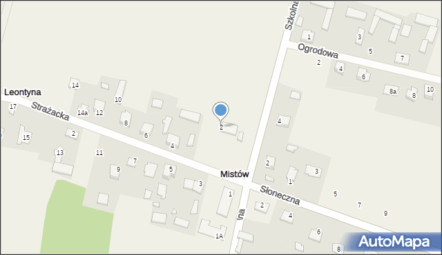 Mistów, Strażacka, 2, mapa Mistów