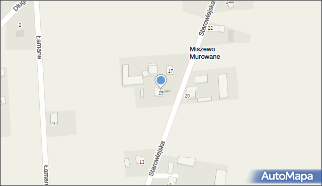 Miszewo Murowane, Starowiejska, 15, mapa Miszewo Murowane