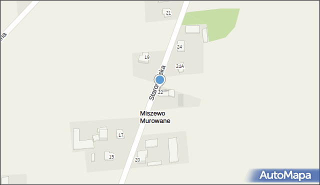 Miszewo Murowane, Starowiejska, 22, mapa Miszewo Murowane