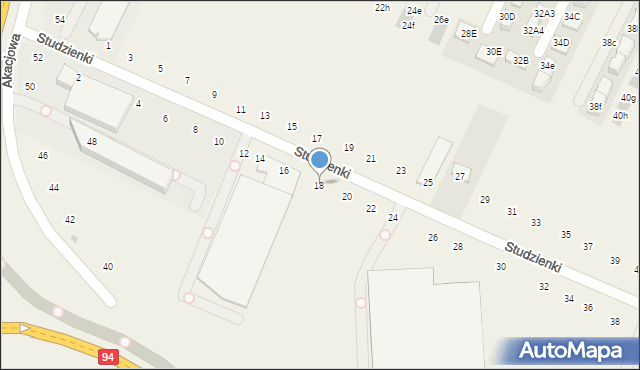 Modlnica, Studzienki, 18, mapa Modlnica