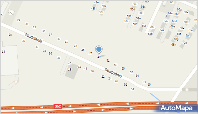 Modlnica, Studzienki, 49, mapa Modlnica