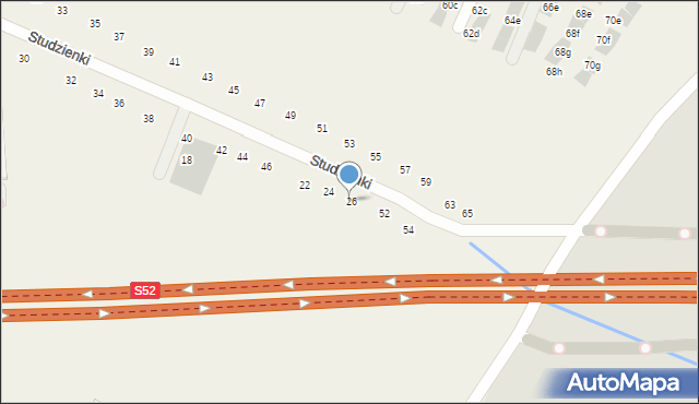 Modlnica, Studzienki, 50, mapa Modlnica