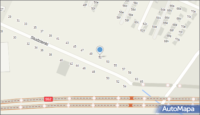 Modlnica, Studzienki, 51, mapa Modlnica