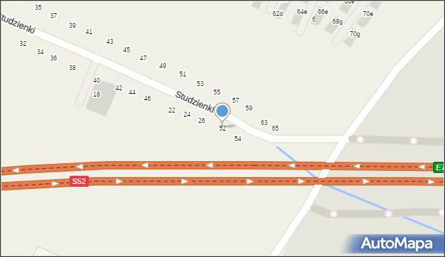 Modlnica, Studzienki, 52, mapa Modlnica
