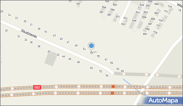 Modlnica, Studzienki, 53, mapa Modlnica