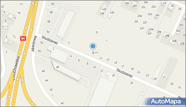 Modlnica, Studzienki, 9, mapa Modlnica