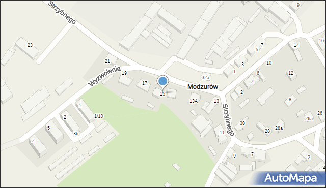 Modzurów, Strzybnego, ks., 15, mapa Modzurów