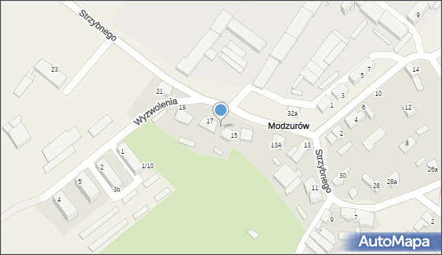 Modzurów, Strzybnego, ks., 17a, mapa Modzurów